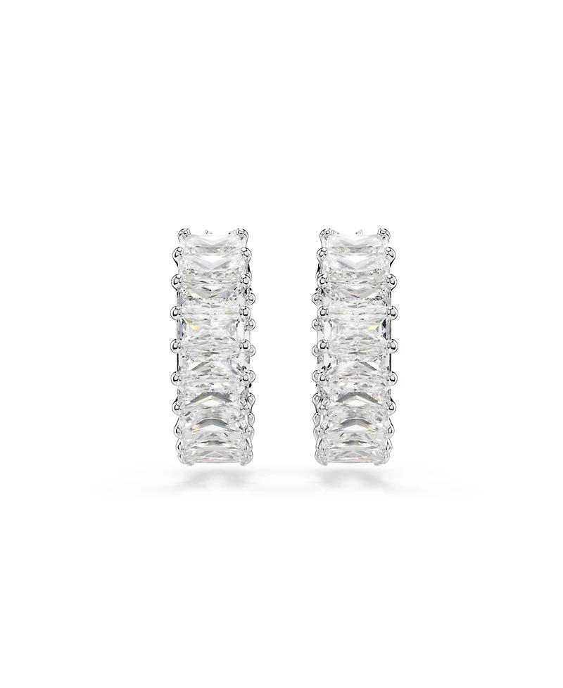 Swarovski Matrix Rhodium Plated Hoop Earrings