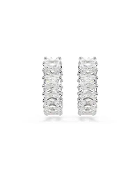 Swarovski Matrix Rhodium Plated Hoop Earrings