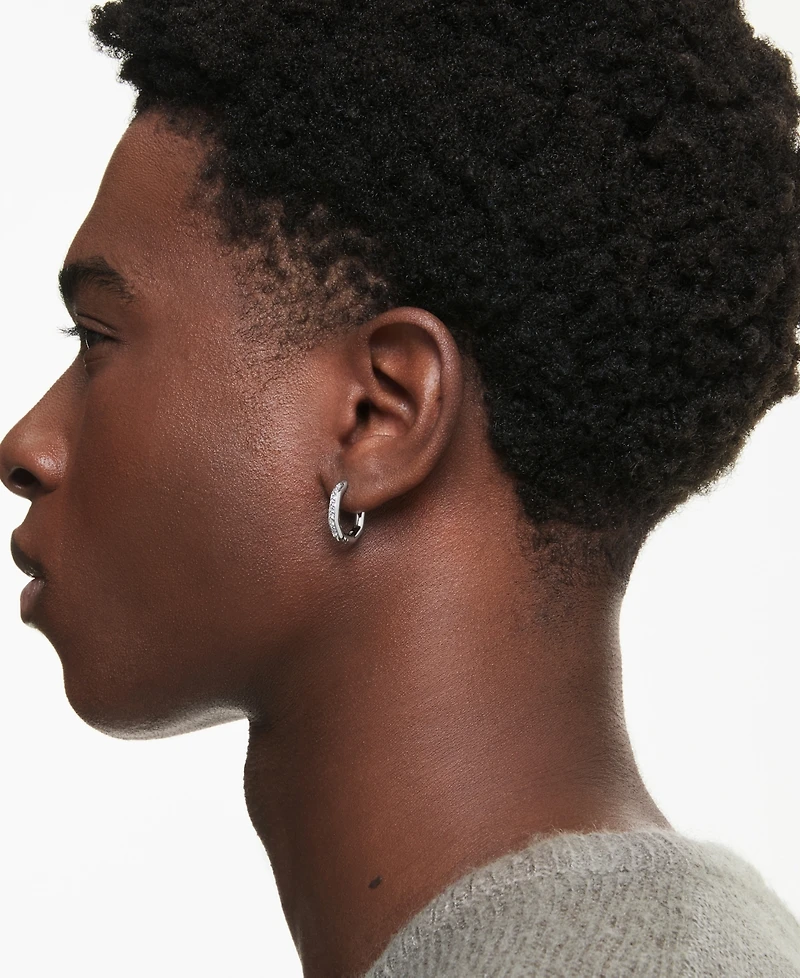 Swarovski Dextera Rhodium Plated Hoop Earrings