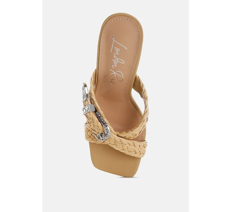 Nimaya Braided Criss-Cross Strap Sandals Women