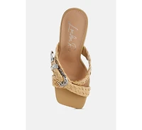 Nimaya Braided Criss-Cross Strap Sandals Women