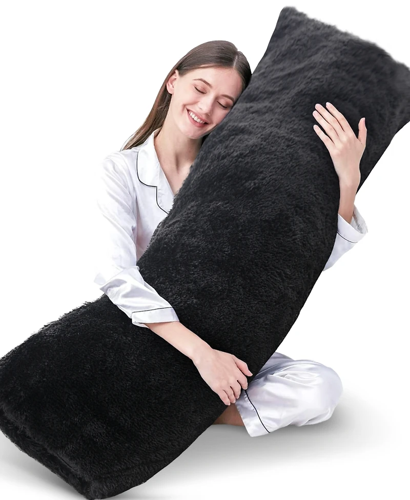 Cheer Collection Faux Fur Body Pillow, 20" x 54"