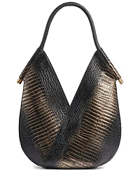 Donna Karan New York Women's Baldwin Metallic Croco Medium Shoulder Bag