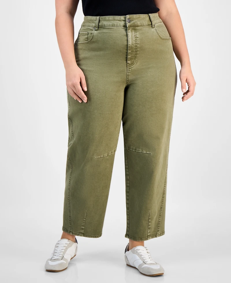 And Now This Trendy Plus High-Rise Barrel-Leg Jeans, Macy's Exclusive