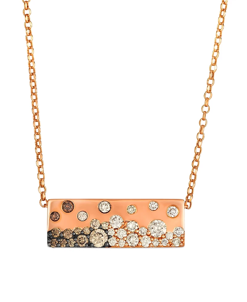 Le Vian Chocolate Ombre Diamond Necklace (0.76 ct. t.w.) in 14K Strawberry Gold