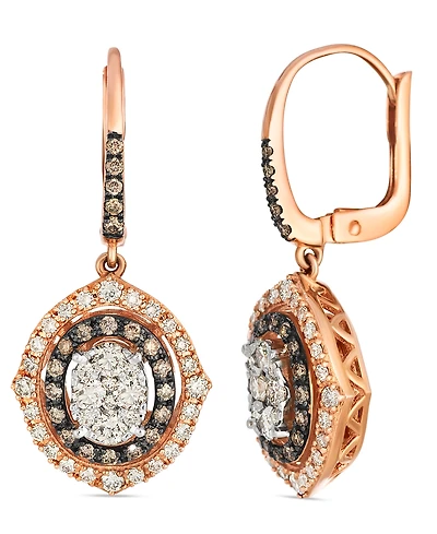 Le Vian Nude and Chocolate Drop Earrings (0.26 ct. t.w.) in 14K Two-Tone Gold