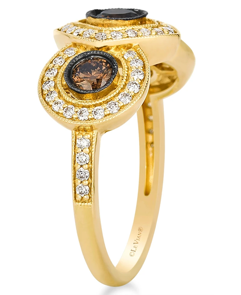 Le Vian Vanilla Diamond (0.33 ct. t.w.) and Chocolate Diamond Ring (0.53 ct. t.w.) in 14K Honey Gold