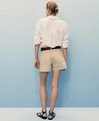 Mango Women's Frayed Hem Denim Shorts