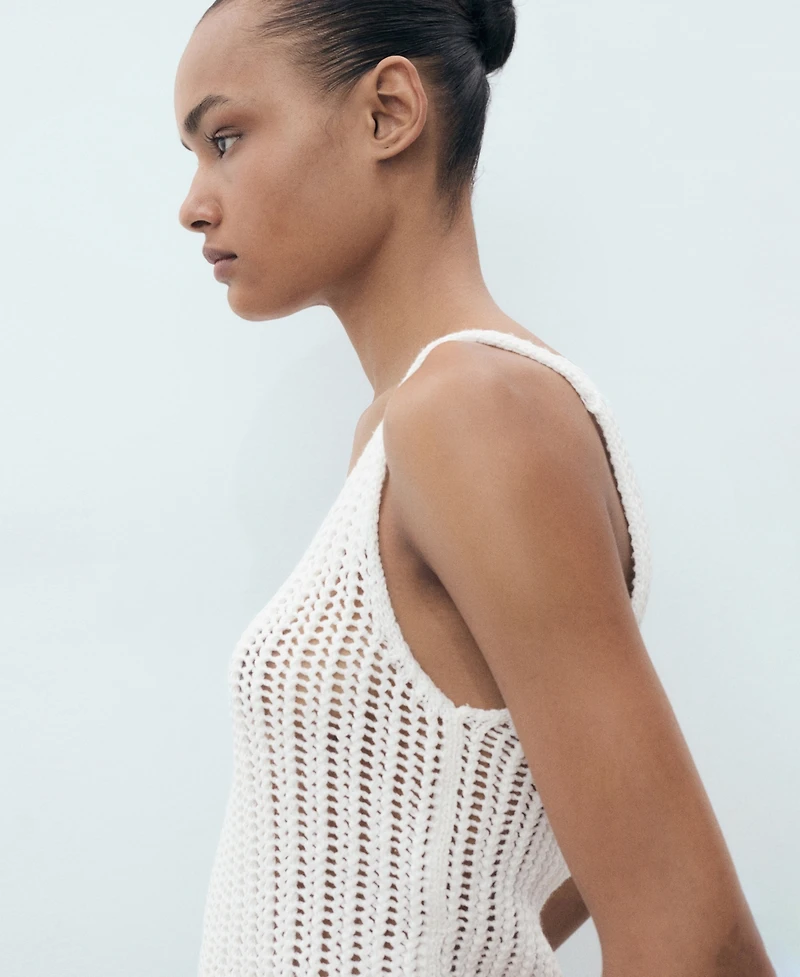 Mango Women's Straps Crochet Top