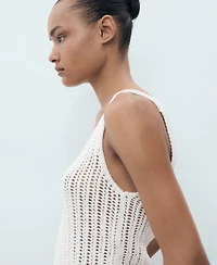 Mango Women's Straps Crochet Top