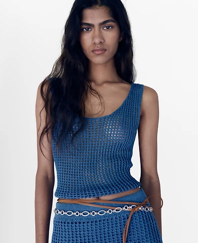 Mango Women's Knitted Crop Top