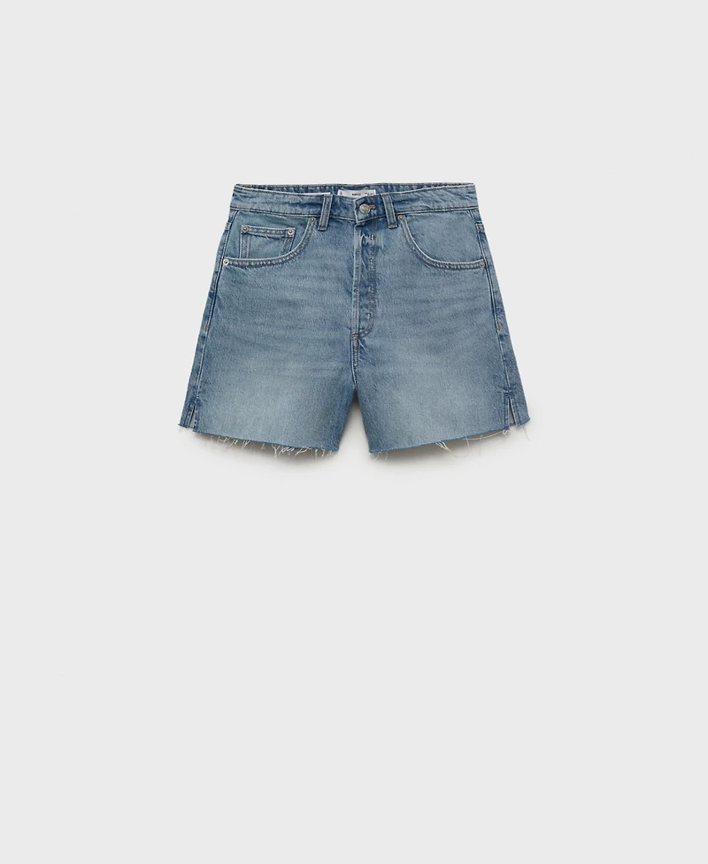 Mango Women's Frayed Hem Denim Shorts