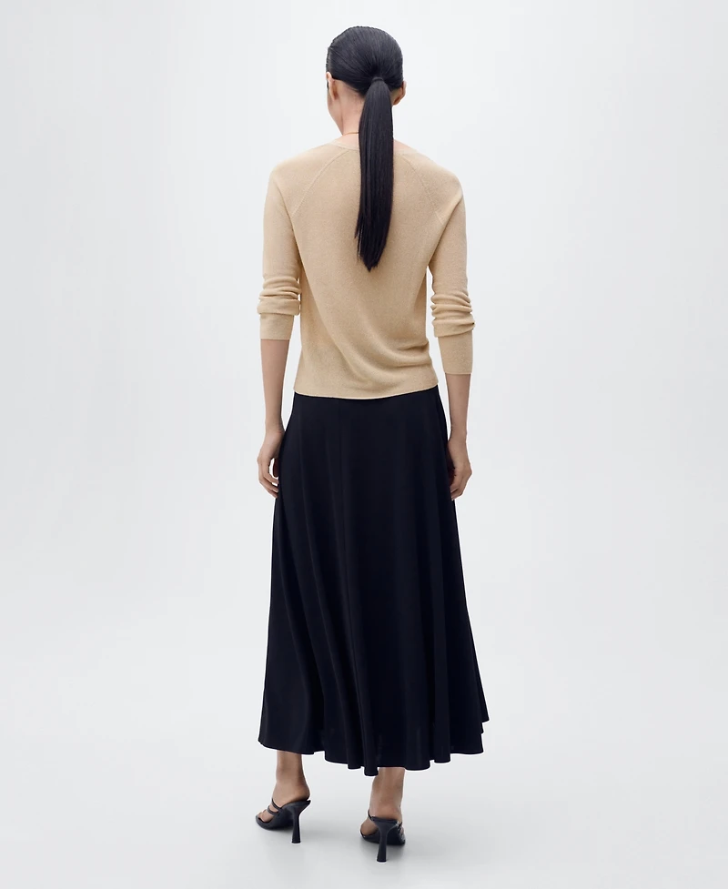 Mango Women's V-Neck Lurex Sweater
