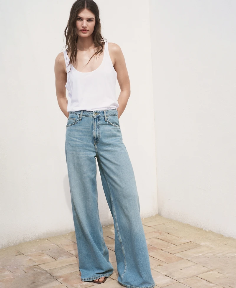 Mango Women's High-Rise Wide Leg Jeans