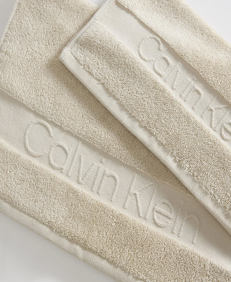 Calvin Klein Iconic Cotton Jacquard Hand Towel, 30" x 16"