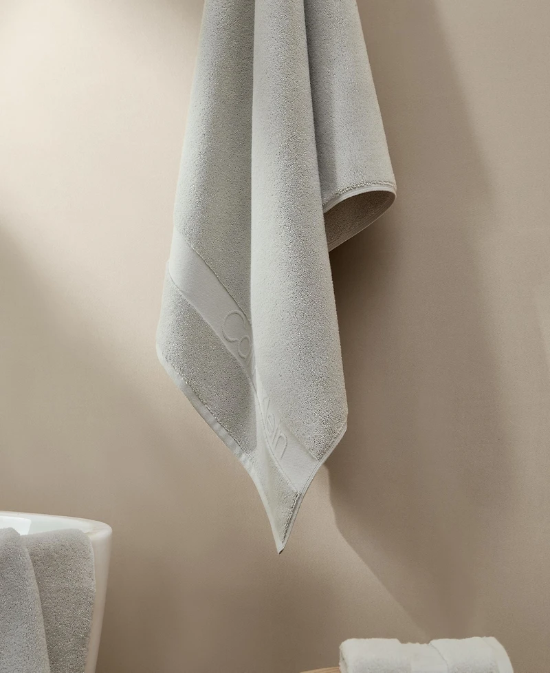Calvin Klein Iconic Cotton Jacquard Bath Towel, 56" x 30"