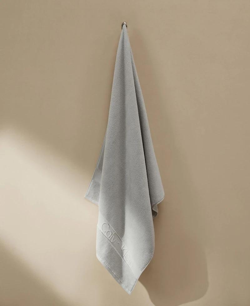 Calvin Klein Iconic Cotton Jacquard Bath Towel, 56" x 30"