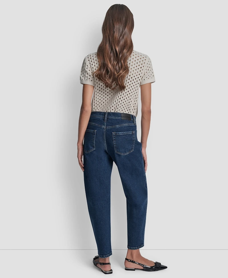 Dkny Jeans Petite Mid-Rise Barrel-Leg