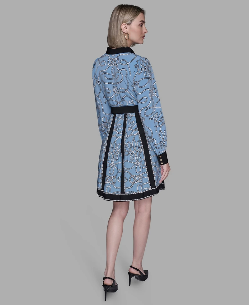 Karl Lagerfeld Paris Women's Printed Long Sleeves Dress