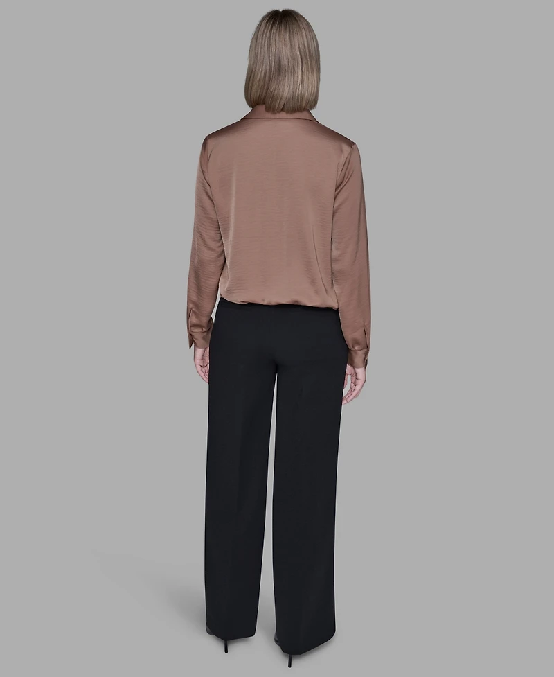 Karl Lagerfeld Paris Women's Collared Neck Blouse