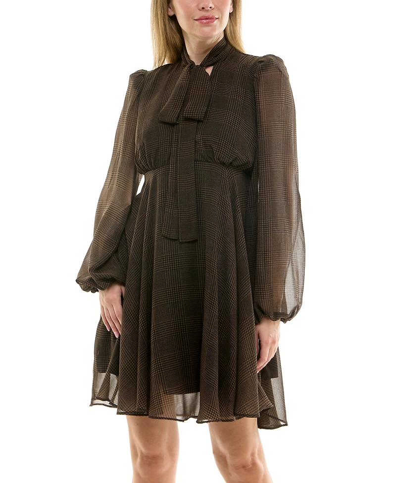 Taylor Women's Empire Waist Mini with Tie Dress