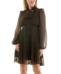 Taylor Women's Empire Waist Mini with Tie Dress