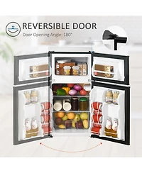 Homcom 3.2 Cu.Ft Mini Fridge with Freezer and Adjustable Shelf