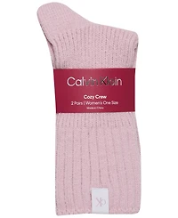 Calvin Klein Women's 2-Pack Fluffy Crew Socks Set