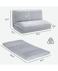 Homcom Bean Bag Floor Sofa Bed, Plush Folding Floor Mattress, Light