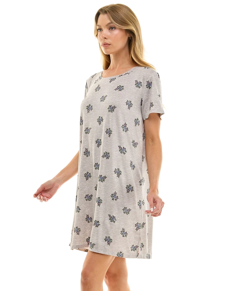 Roudelain Women's Short Sleeve Printed Sleepshirt