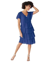 Woman Within Plus Three-Tier Dress