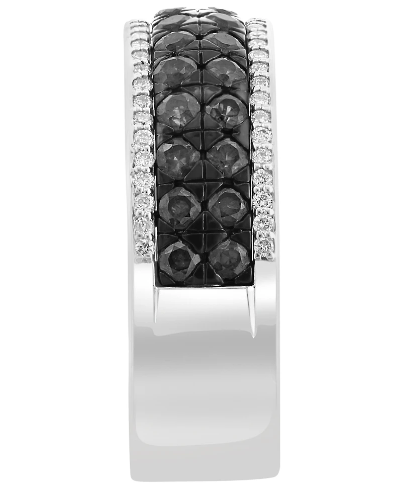 Effy Collection Men's Black Spinel (1-1/5 ct. t.w.) and Diamond Accent Ring in Sterling Silver
