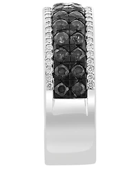 Effy Collection Men's Black Spinel (1-1/5 ct. t.w.) and Diamond Accent Ring in Sterling Silver