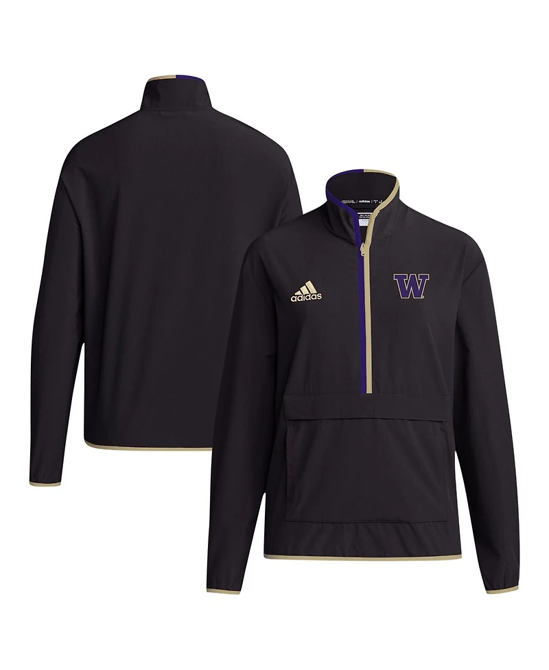 Adidas Men's Washington Huskies 2024 Coaches Sideline Half-Zip Jacket