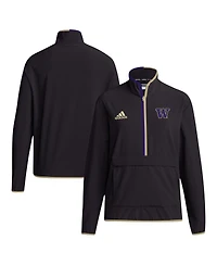 Adidas Men's Washington Huskies 2024 Coaches Sideline Half-Zip Jacket