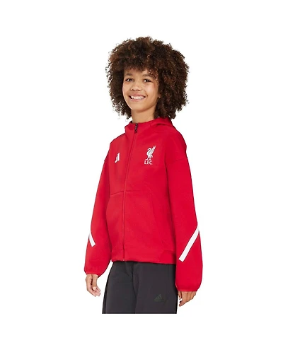 Adidas Big Boys and Girls Red Liverpool 2025/26 Anthem Full-Zip Hoodie