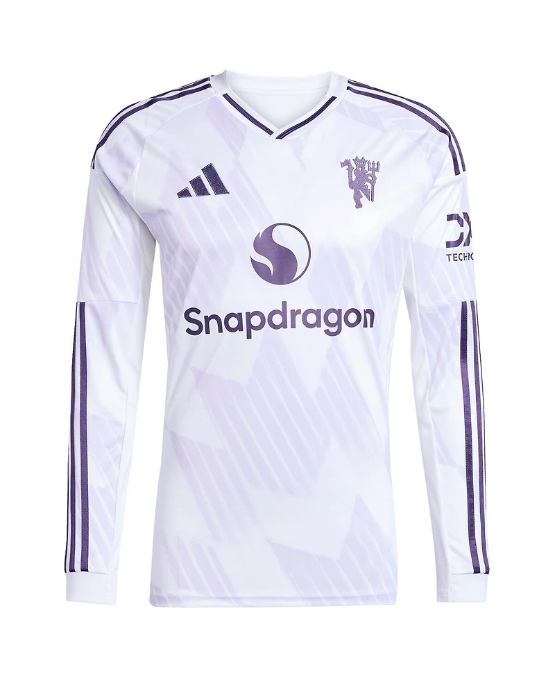 Adidas Men's White Manchester United 2025/26 Away Replica Long Sleeve Jersey