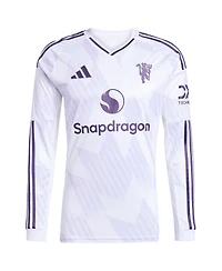 Adidas Men's White Manchester United 2025/26 Away Replica Long Sleeve Jersey