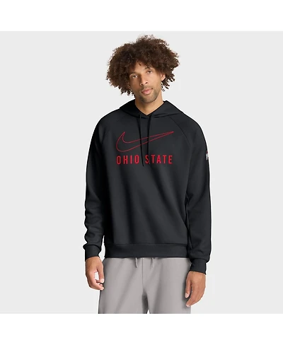 Nike Men's Black Ohio State Buckeyes Premium Raglan Performance Pullover Hoodie