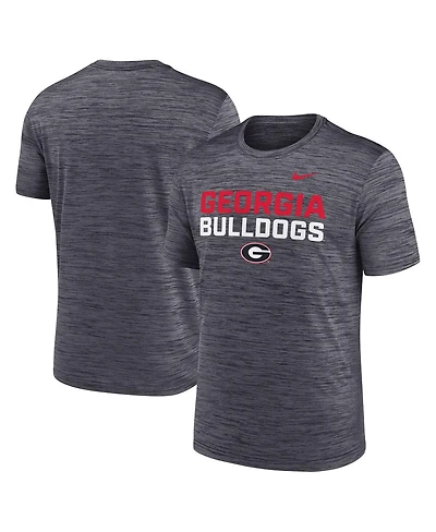 Nike Men's Black Georgia Bulldogs Campus Center Stack Velocity Performance T-Shirt