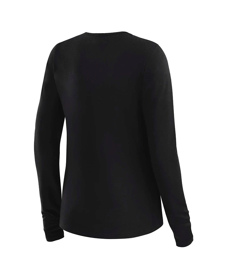 Wear by Erin Andrews Women's x Gracie Hunt Black Dallas Cowboys Mesh Panel Long Sleeve T-Shirt