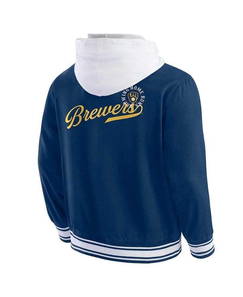 Darius Rucker Collection by Fanatics Men's Navy Milwaukee Brewers Full-Snap Hooded Jacket