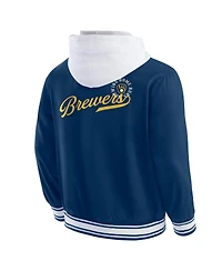 Darius Rucker Collection by Fanatics Men's Navy Milwaukee Brewers Full-Snap Hooded Jacket