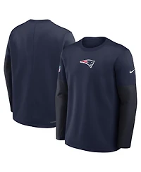 Nike Men's Navy New England Patriots Sideline Scripted to Win Performance Long Sleeve T-Shirt