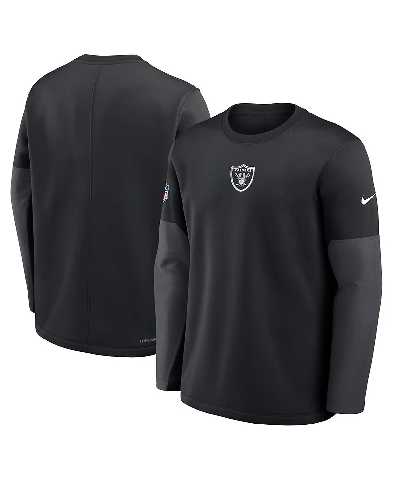 Nike Men's Black Las Vegas Raiders Sideline Scripted to Win Performance Long Sleeve T-Shirt