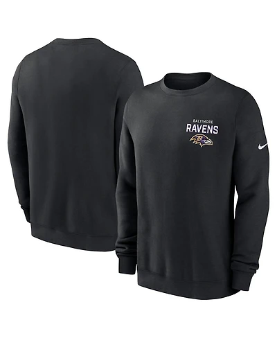 Nike Men's Black Baltimore Ravens Primetime Club Fleece Pullover Sweatshirt