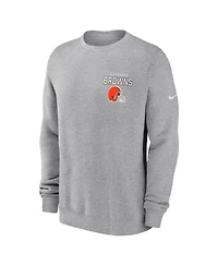Nike Men's Heather Gray Cleveland Browns Primetime Club Fleece Pullover Sweatshirt