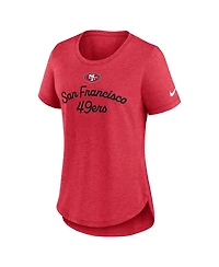 Nike Women's Scarlet San Francisco 49ers Script Tri-Blend T-Shirt