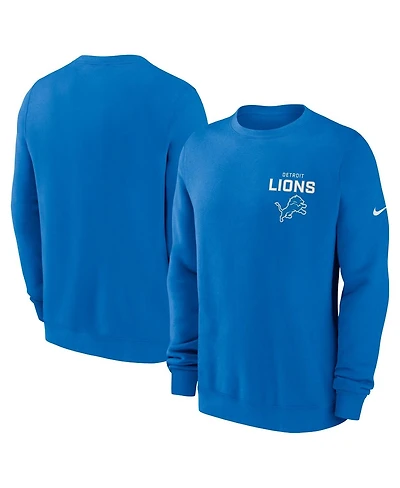 Nike Men's Blue Detroit Lions Primetime Club Fleece Pullover Sweatshirt
