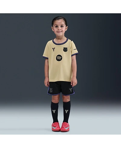 Nike Big Boys and Girls Gold Barcelona 2025/26 Stadium Kit Set